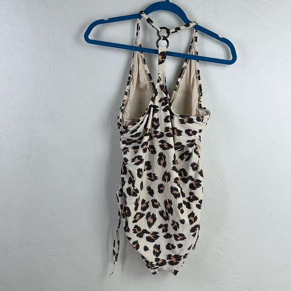 kona Sol Cheetah Print Medium Coverage One Piece Swim Suit Size L - Picture 4 of 12